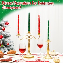 4Pcs Christmas Taper Candles 10 Inch Tall Unscented Christmas Candlesticks Gifts for Women Friends Family Winter Holiday Party Dinner Table Decorations Gift Exchange Idea (No Holder)