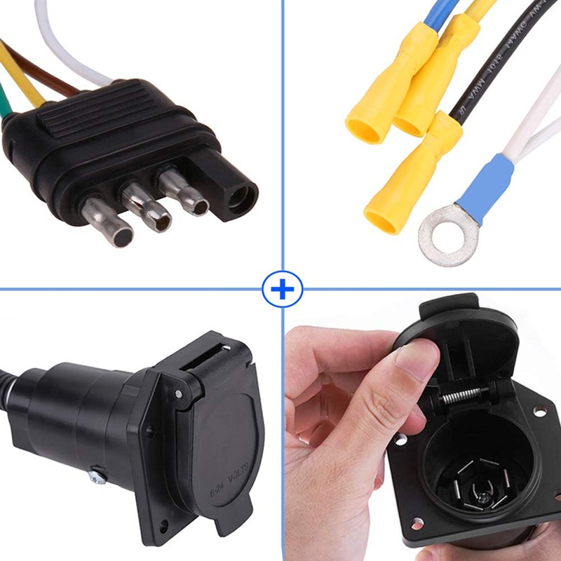 CARROFIX - Conector adaptador de cableado para remolque de 7