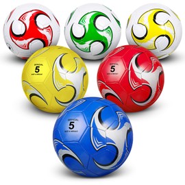 6 Pack Soccer Ball with Pump Christian Charity Donation Supplies Indoor Outdoor Ball Operation Christmas Soccer Ball Bulk for Child Teens Adults Sport Gift(Size 5)