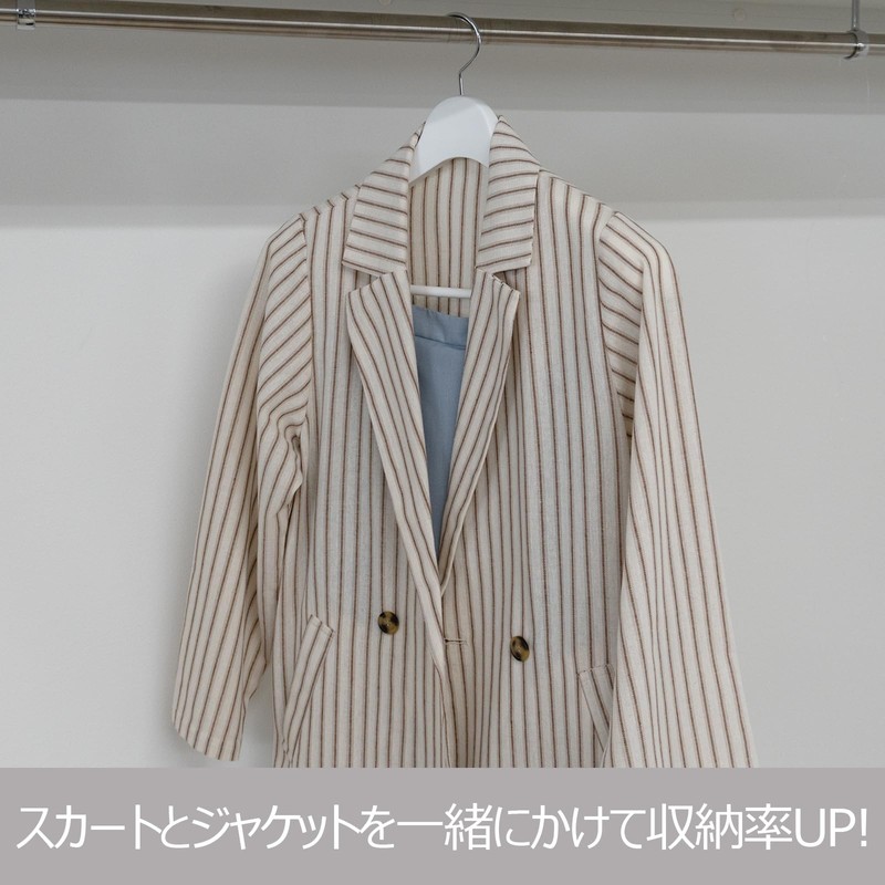 Shinkohanger Mono Closet Suit Hanger Clip 45 with Skirt Clip,