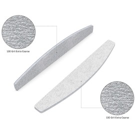 Red Ember Professional Nail Files | 12 Pcs Double Sided Emery Board | Nail Styling Tools for Natural, Gel, Acrylic Nails | Manicure & Pedicure Accessories | Coarse to Fine (Grey, Grit 100/100)