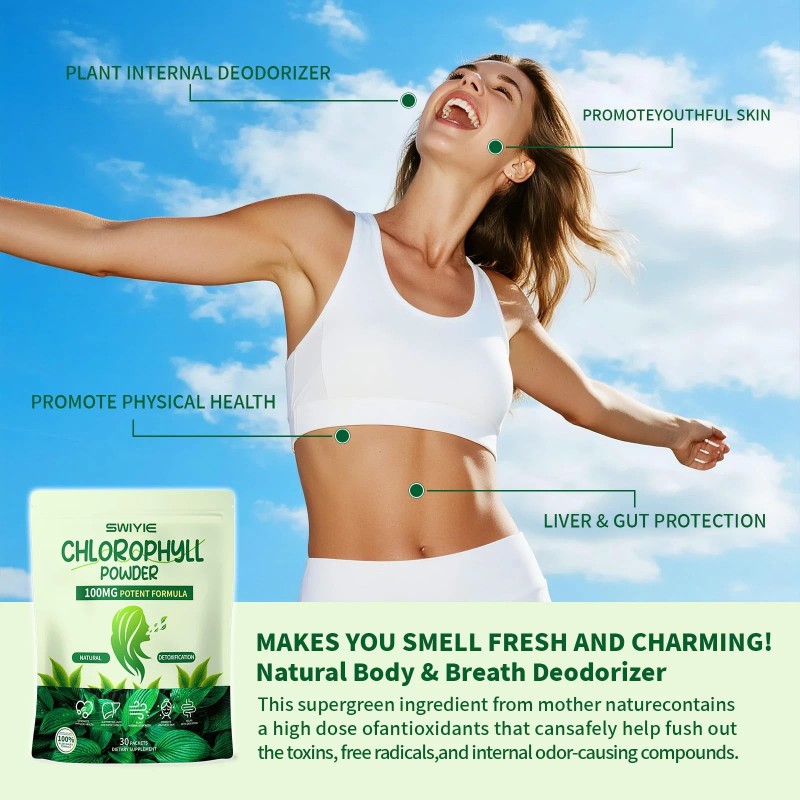 Swiyie Chlorophyll Powder – 100mg Detox, Gut & Breath Support,