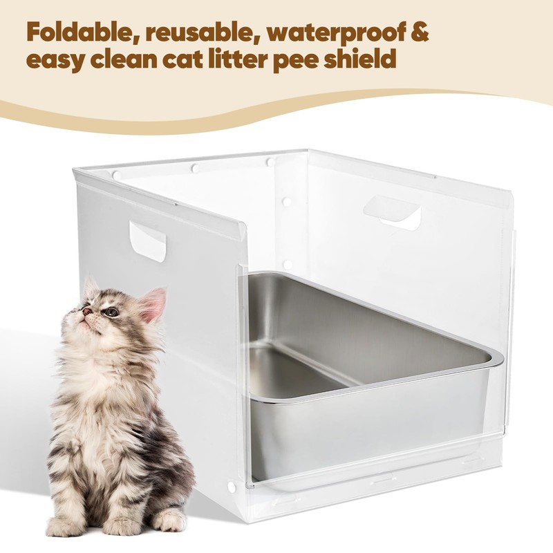 Multifunctional Cat Litter Box Enclosure, High Sided Cat Litter Box