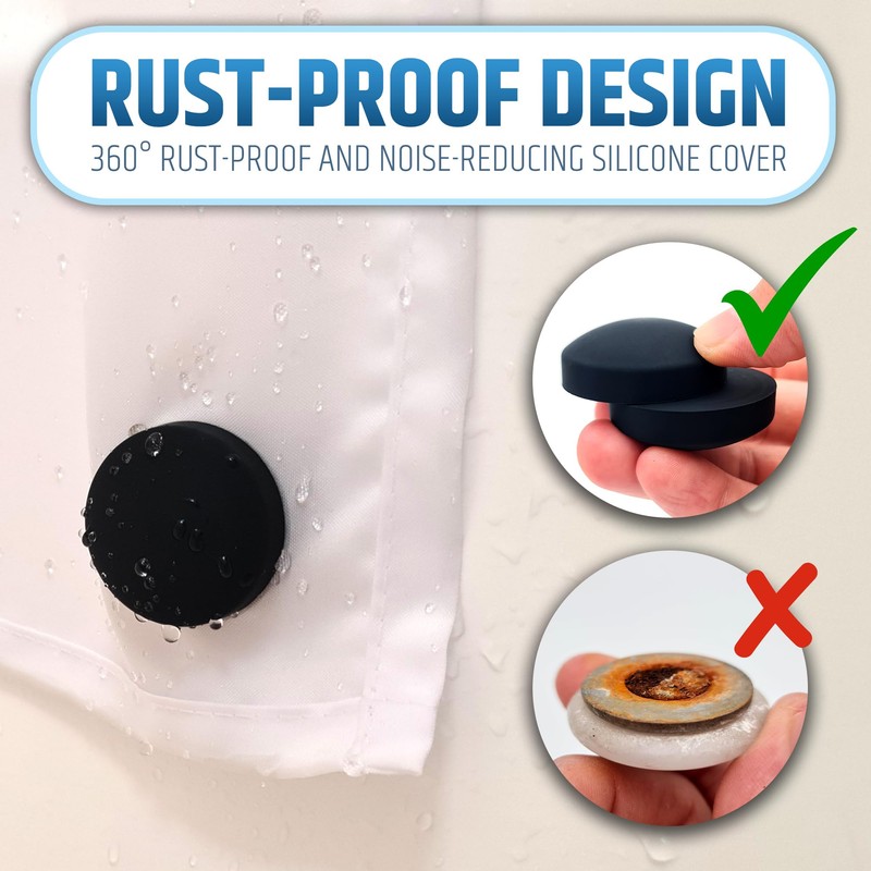Powerful Anti-Billowing Magnetic Shower Curtain Weights for Splash-Free Bath Experience