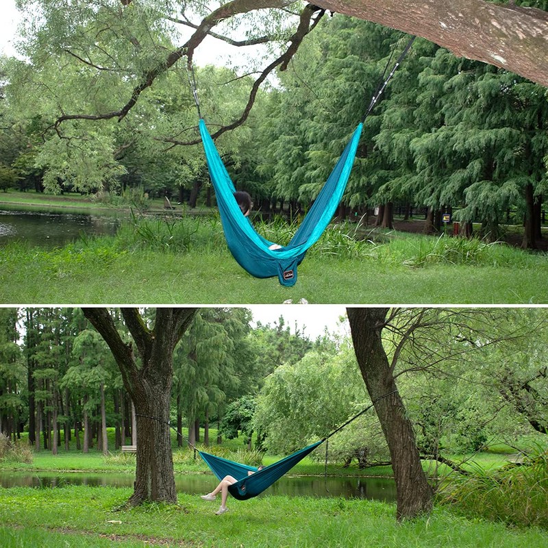 AnorTrek Camping Hammock, Super Lightweight Portable Parachute Hammock with Two