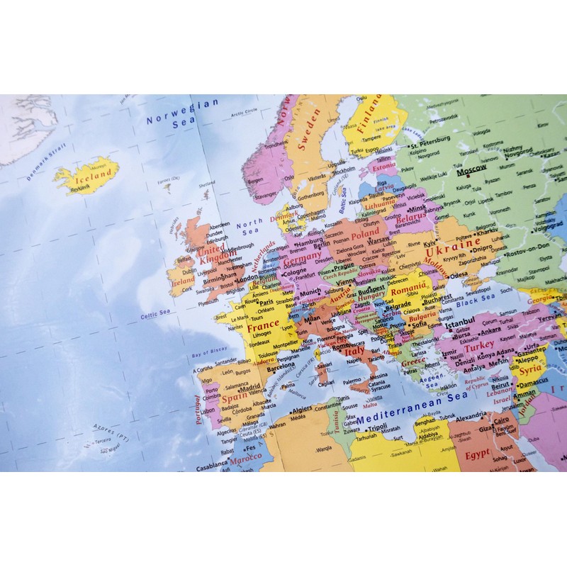 27.5x39.3 World and USA Two Wall Map Set (Paper Folded),