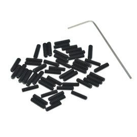 KAISH 50 x Black Guitar Bridge Saddle Height Adjustment Screws Fits Fender Stratocaster / Telecaster #4-40 x 3/8"