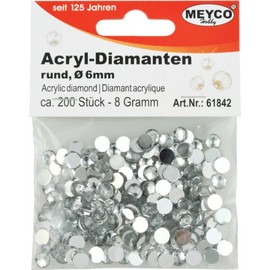 Acrylic Diamond 6 mm Approx 200pcs Crystal