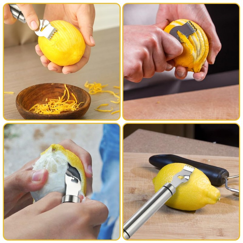 AUAUY Lemon Squeezer with Lemon Zester Peeler, Professional Manual Lemon