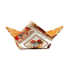 Microwavable Bowl Cozy in an Old Country Home Sweet Home Fabric Pattern by Sewuseful Studios LLC