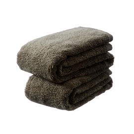 UENO TOWEL Luxury Japanese Face Towels - Set of 2, Senshu Towels, Charcoal Gray, Approx. 13" x 33.5"