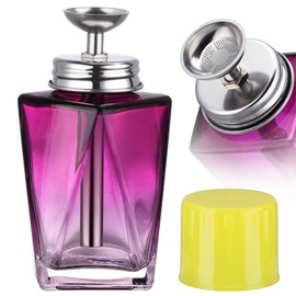 Noverlife 4Oz / 120ml Glass Acetone Pump Dispenser with Cover, Triple-Filter Clog-Free Pump Alcohol Dispenser Push Down, Refillable Nail Polish Remover Bottle, Pumping Press Makeup Remover Container