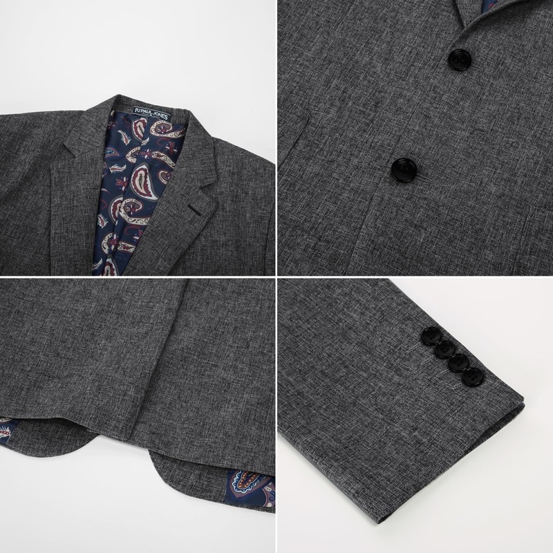 PaulJones Men's Sporty 2 Button Regular Fit Suit Jacket with