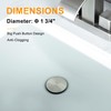 TIORIY Vessel Sink Drain Without Overflow, Plastic Bathroom Pop up