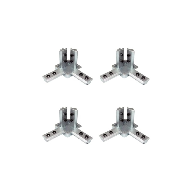 PZRT 4PCS 4040 Aluminum Profile 3D Connector T-Slot Triple Angle