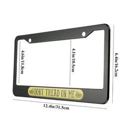 oFloral Dont Tread on Me Aluminum Alloy License Plate Frame Two Snakes Open Mouths on Yellow Applicable to US Standard Car Metal Car Tag Frame Front License Plate Holder for Women Men(1 Pack)