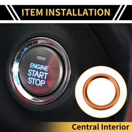 REPAIROCK 1 Pc Engine Start Stop Button Switch Knob Cover Ring for Ford Maverick 2022 Key Ignition Starter Knob Ring Cover Decoration Aluminum Alloy Orange