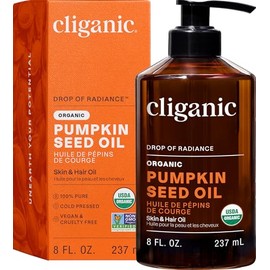 Cliganic Aceite De Semilla De Calabaza Orgánico, 100% Puro - Para Cara Y Cabello | Natural Prensado En Frío Sin Refinar