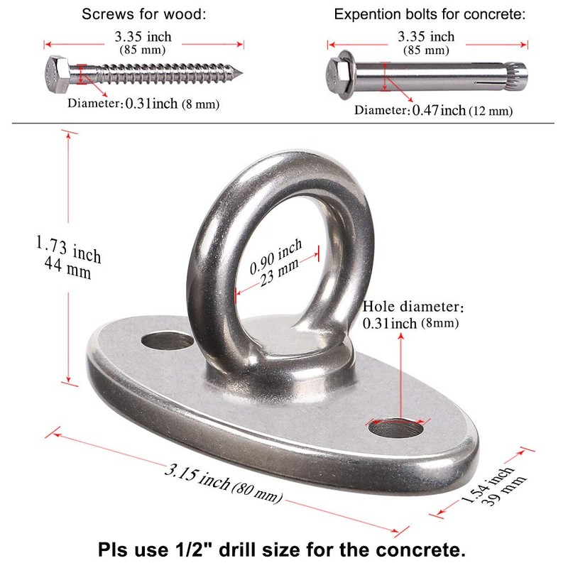 Besthouse Wall Ceiling Mount Bracket for Suspension Strap Trainer, 1200KG
