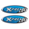 Two Xpress Boat Vinyl Racing Oval Stickers - 10" Long