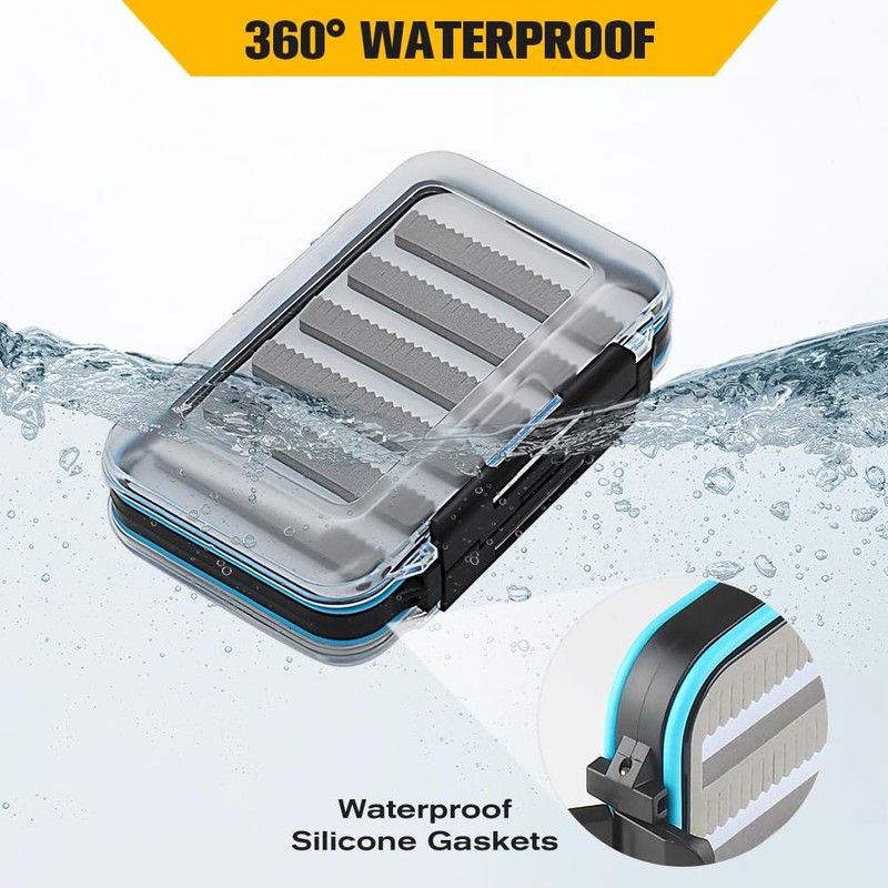 Fly Box for Fly Fishing Waterproof Double Clear Fly Fishing