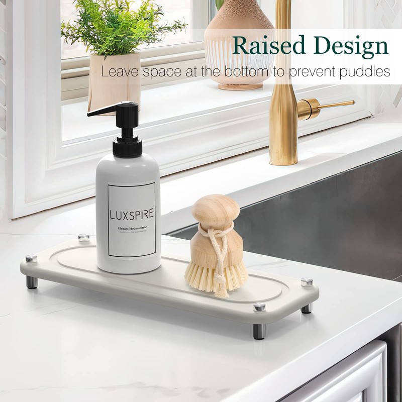 Home Sink Caddy, Instant Dry Kitchen Bathroom Sink Organizer, Diatomaceous