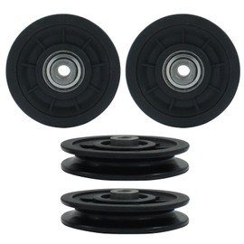Seimneire 3.5Inch/90mm Nylon Bearing Pulley Wheel, U-Groove Roller for Cable Machine Gym Equipment - 4Pcs