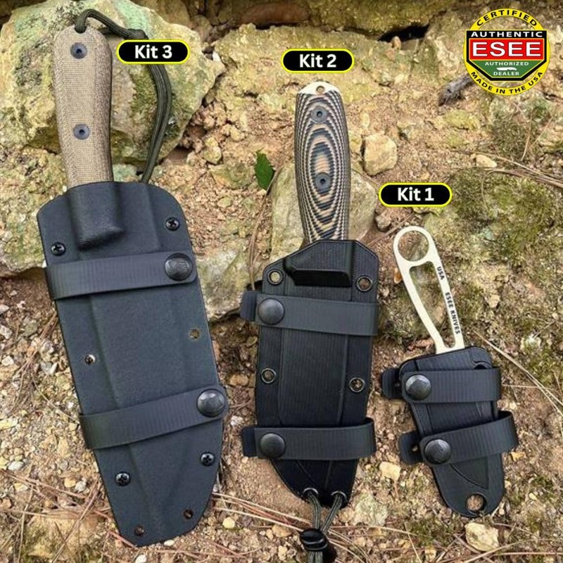 ESEE Horizontal & Scout Strap Carry Kits, Black, Strap Kit