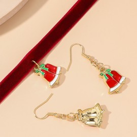 Stocking Stuffers Holiday Outfits for Women 2024 Christmas Necklace Earrings Set Christmas Jewelry for Women Stocking Stuffers for Christmas Gifts Christmas Tree Hat Santa Candy Necklace Set Trendy Christmas Gift