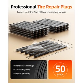 AUTOWN Tire Plugs Heavy Duty (4", 50 Pack) - 1/4" (6mm) Tubeless Tire Plugs for Car, ATV/UTV, Professional Tire Repair Plugs for Tire Flats, Essential for Tire Plug Kit or Tubeless Tire Repair Kit