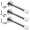 3 Pack Stainless Steel Doorstops Chrome Spring Door Stops Wall