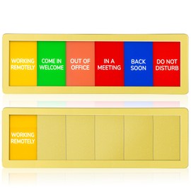 Office Door Sign with 6 Options, Gold Acrylic Privacy Door Slider Sign