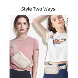 WESTBRONCO Riñonera para mujeres y hombres, bolsa de cinturón con 4 bolsillos con cierre, mochilas de cintura de moda, bolsas cruzadas ligeras con correa ajustable para entrenamiento, correr,