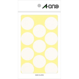 A-One 07240 Color Labels, White, Round, 1.2 inches (30 mm), 14 Sheets
