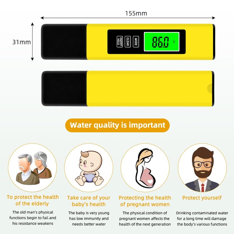 TDS Meter Digital Water Quality Tester for RO-RODI System Drinking