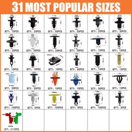 Aodigesa 970Pcs Car Retainer Clips, Bumper Fender Plastic Rivet,16 Most Popular Sizes Nylon Push Pin Set, Auto Body Door Panel Fastener Trim Remover Kit for Toyota GM Ford Honda Acura Chrysler