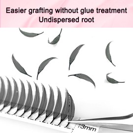 Premade Spire Eyelashes Manga Lash Fans C/D Curl Anime Spiky Natural Wispy Lash Extension Feather Shape Comic Lashes 0.07mm lndividual Lashes (Black Spire, 0.07-C-Mix8-15mm)