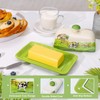 Cow Butter Dish with Lid for Countertop, Large Ceramic Embossed