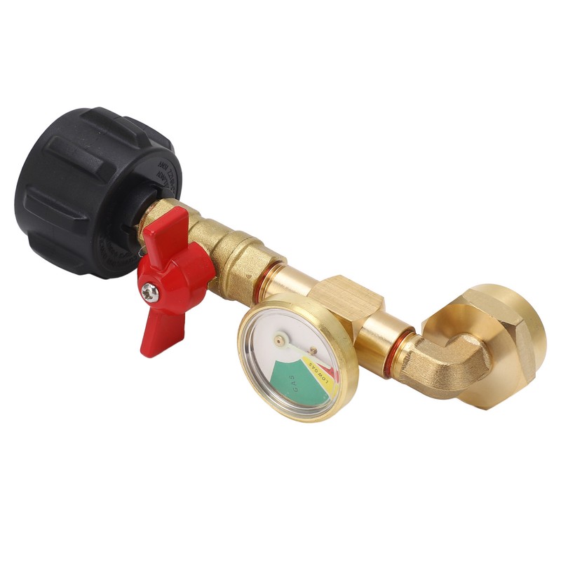 Propane Refill Adapter with Pressure Gauge and On Off Control