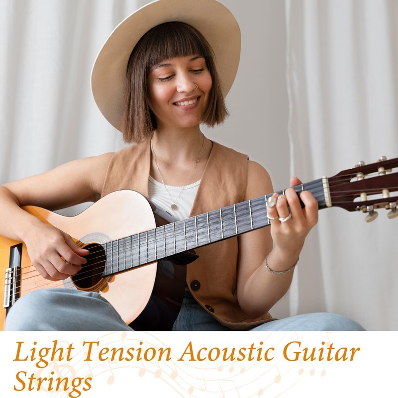 LXUEJIE 10 Pack Acoustic Guitar High E Strings, Light Tension