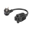 PluGrand 1-Foot Down Angle 15 Amp Household AC Plug to