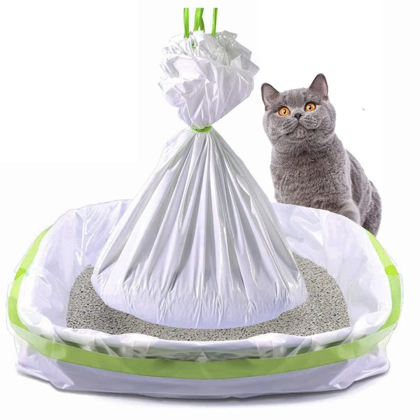 Cat Litter Tray Bags with Handles for Litter Tray, Cat Litter Bag Tray, Lanyards Bags, Filter Litter Bags, 7 Bin Liners (Large) Gift
