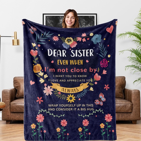 AISDE AISDE Sister's Gifts Blanket, Sister Birthday Gifts for Valentine's