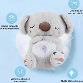 PUNELE 2024 New Breathing Stitch Breathing Teddy,The Plush Koala Rhythmic Breathing Stitch Anxiety Relief with Sensory Details Music and Lights Sleep Buddy,Cute Teddy Otter Stress Koala