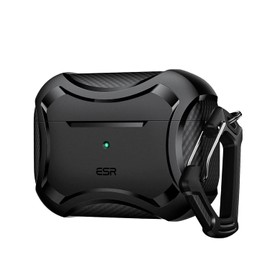 SaharaCase Raider Series Case Compatible with AirPods Pro 2 (2nd Generation) [Rugged] Full Body Protection Antislip Grip Slim with Keychain - Black