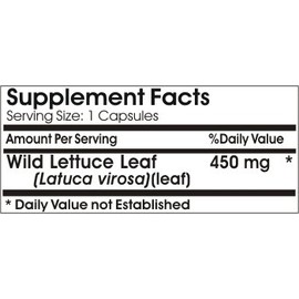 Naturetition Supplements Wild Lettuce Leaf 450mg ~ 200 Capsules - No Additives