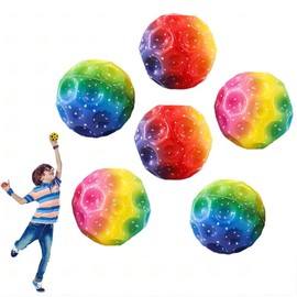 PASLFC Pack of 6 Spaceball, Moon Ball, Rainbow, High Jumping Rubber Ball, Super High Bouncing Space Ball, Jumping Ball, Bouncing Ball, Jumping Ball Moon for Kids Gift