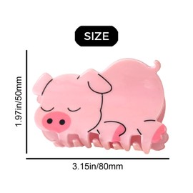 1pcs cartoon pig hair clips, pig headpieces, shark clip women's headpieces, suitable for girls, fun pig accessory gifts, acrylic hair clips suitable for various occasions