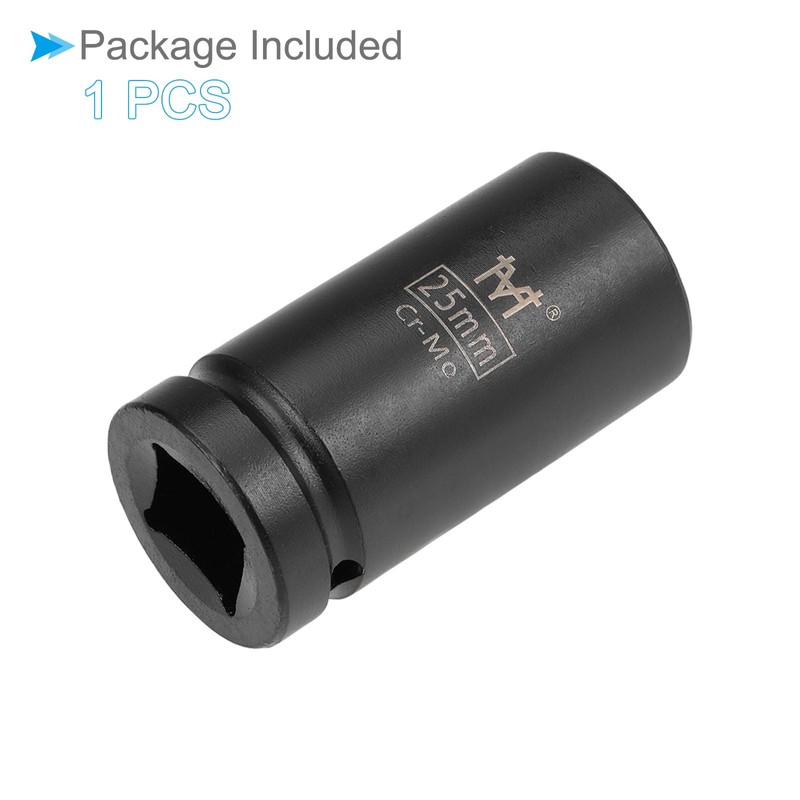 CoCud 6-Point Deep Impact Socket, 3/4-Inch Drive 25mm Socket, Cr-Mo