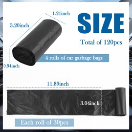 120PCS Mini Cars Trash Bag,Thickened & Tear-Resistant Cars Garbage Bag for Keeping Vehicle Tidy,Portable Car Trash Can Bags Automotive Accessories for Car,Desktop,Outdoor